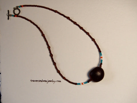 Miami Dolphin Team Colors Purse Sea Bean Necklace