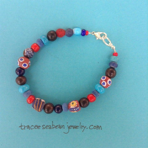 African Trade bead Anklet