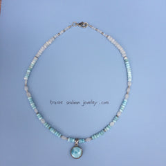 Necklace Larimar and moonstone