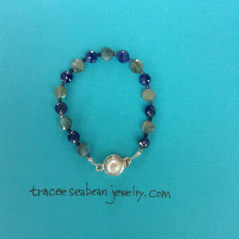 Lapis and labradorite bracelet