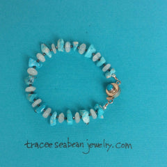 Sleeping beauty turquoise with moonstone bracelet