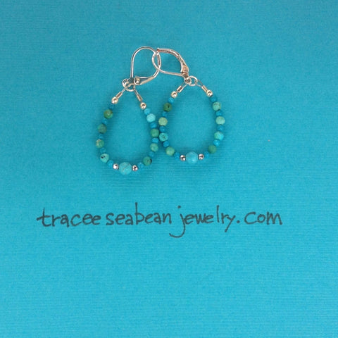 Turquoise loop earrings